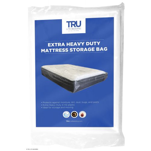  Heavy Duty Mattress Storage Bag - Extra Thick 4 Mil - Fits Standard, Extra Long, Pillow Top Sizes - Durable for Moving and Long Term Storage - TRU Lite Bedding