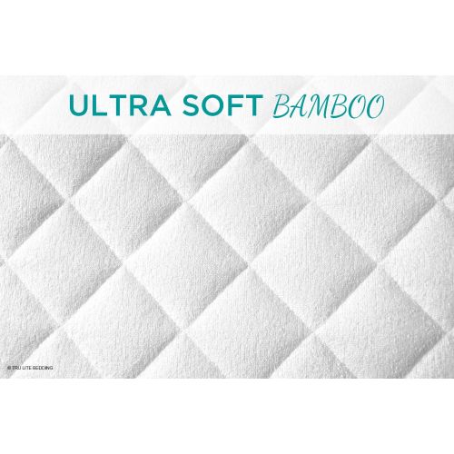  Baby Crib Mattress Protector Pad - The Softest Bamboo Rayon Fiber Quilted Terry - Waterproof & Hypoallergenic - Protect from Dust Mites & Mold - TRU Lite Bedding Crib Size