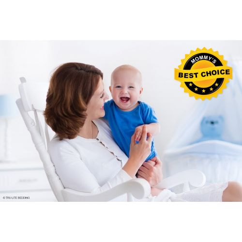  Baby Crib Mattress Protector Pad - The Softest Bamboo Rayon Fiber Quilted Terry - Waterproof & Hypoallergenic - Protect from Dust Mites & Mold - TRU Lite Bedding Crib Size