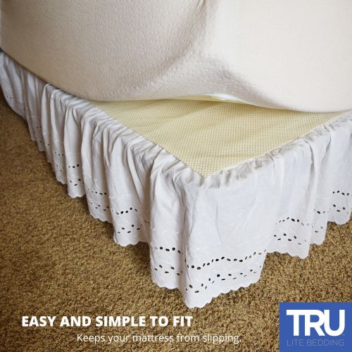  TRU Lite Bedding Extra Strong Non-Slip Mattress Grip Pad - Heavy Duty Rug Gripper- Secures Carpets and Furniture - Easy, Simple Fit - Twin Size - Rug Gripper for 3 x 6 Rug