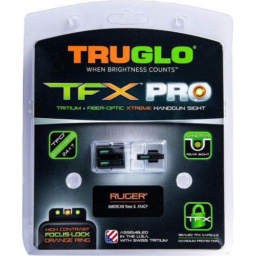  TRUGLO TG13RS3PC TFX Pro TritiumFiber Handgun Sight - Ruger AMER