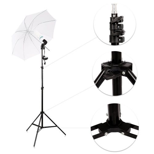  TRUMAGINE Photography Photo Video Studio Umbrellas Background 6.5x10FT Stand Support Kit 35Wx2 Lights Continuous Adjustable Support System with 5x10FT White Black Green Contton Backdrop in C