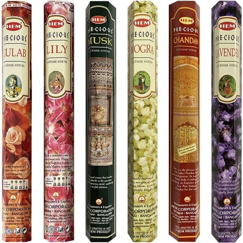  인센스스틱 TRUMIRI Precious Series Incense Sticks Variety Pack with Incense Holder Bundle Rose Jasmine Sandalwood Lavender Lily Musk