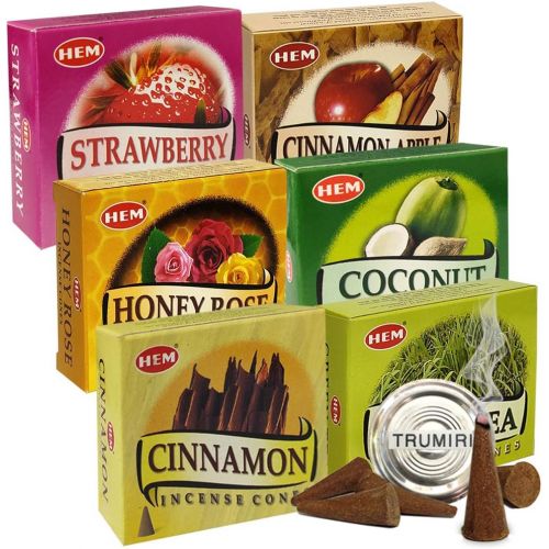  인센스스틱 TRUMIRI Hem Incense Cones Variety Pack #5 And Cone Incense Burner Bundle With 6 Most Sought-After Fragrances