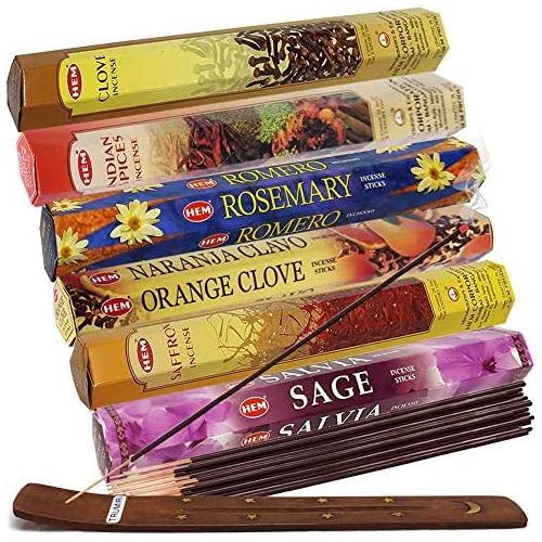  인센스스틱 TRUMIRI Hem Incense Sticks Variety Pack #25 And Incense Stick Holder Bundle With 6 Seasoning Fragrances