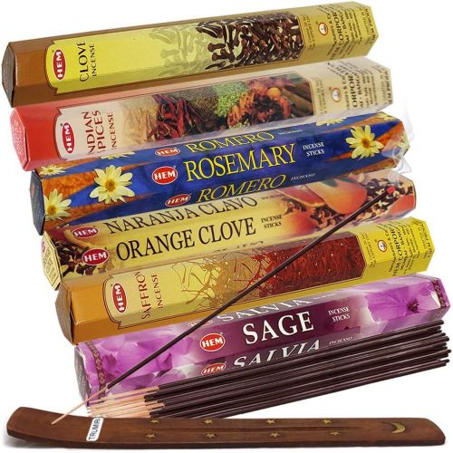  인센스스틱 TRUMIRI Hem Incense Sticks Variety Pack #25 And Incense Stick Holder Bundle With 6 Seasoning Fragrances