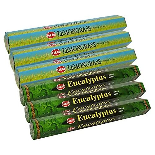  인센스스틱 Lemongrass & Eucalyptus Incense Sticks & Holder Bundle Variety Pack From Hem Trumiri Insense Inscents Insencents Insence