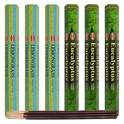  인센스스틱 Lemongrass & Eucalyptus Incense Sticks & Holder Bundle Variety Pack From Hem Trumiri Insense Inscents Insencents Insence