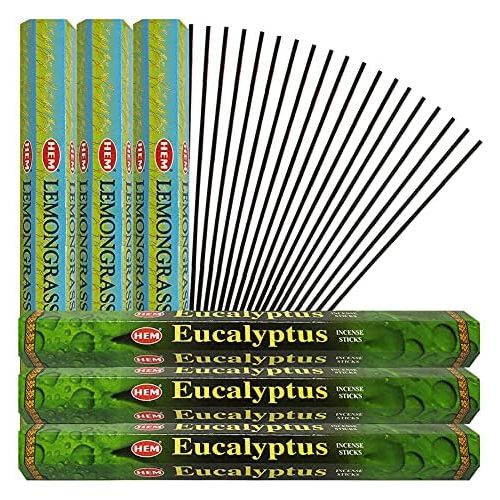 인센스스틱 Lemongrass & Eucalyptus Incense Sticks & Holder Bundle Variety Pack From Hem Trumiri Insense Inscents Insencents Insence