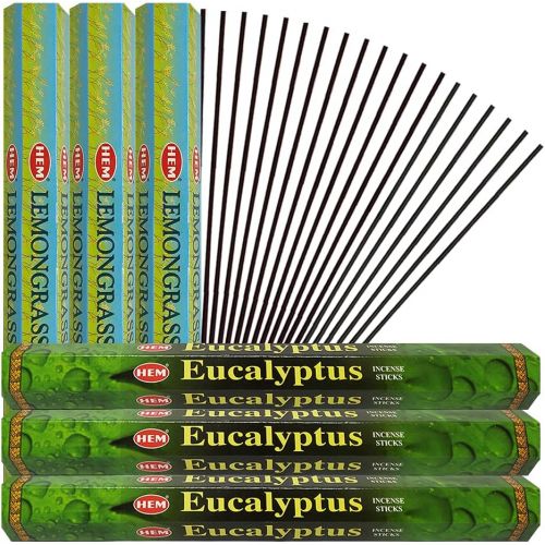  인센스스틱 Lemongrass & Eucalyptus Incense Sticks & Holder Bundle Variety Pack From Hem Trumiri Insense Inscents Insencents Insence