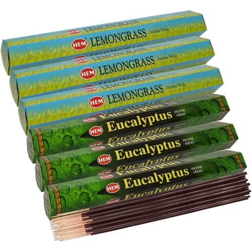  인센스스틱 Lemongrass & Eucalyptus Incense Sticks & Holder Bundle Variety Pack From Hem Trumiri Insense Inscents Insencents Insence