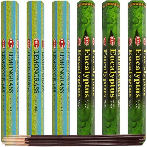  인센스스틱 Lemongrass & Eucalyptus Incense Sticks & Holder Bundle Variety Pack From Hem Trumiri Insense Inscents Insencents Insence