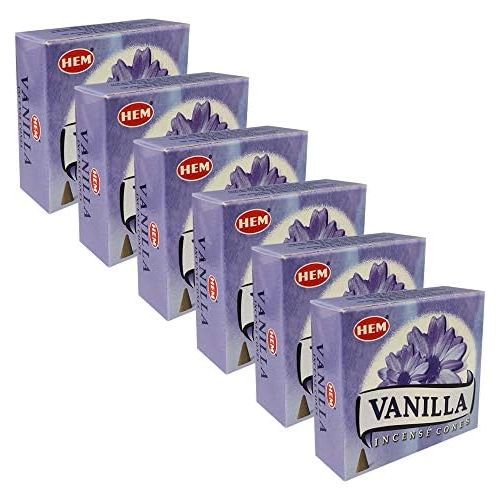  인센스스틱 TRUMIRI Incense Cone Holder Bundle with Hem Vanilla Incense Cones - Pack of 6 (Approx 60 Cones)