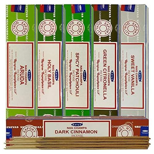 인센스스틱 TRUMIRI Satya Incense Sticks Variety Pack #8 And Incense Stick Holder Bundle With 6 Festival Fragrances