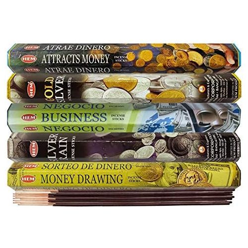  인센스스틱 TRUMIRI Hem Incense Sticks Variety Pack #7 And Incense Stick Holder Bundle With 5 Popular Money And Business Themed Fragrances