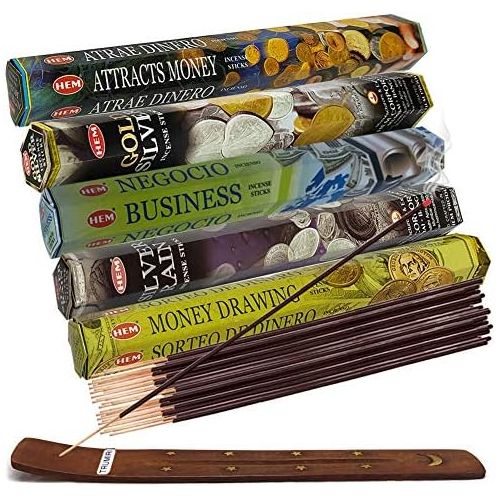  인센스스틱 TRUMIRI Hem Incense Sticks Variety Pack #7 And Incense Stick Holder Bundle With 5 Popular Money And Business Themed Fragrances