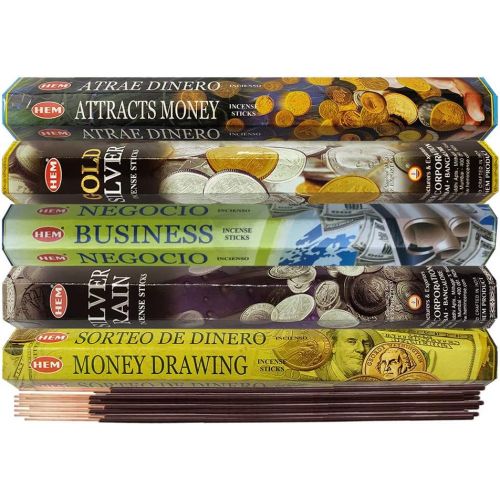  인센스스틱 TRUMIRI Hem Incense Sticks Variety Pack #7 And Incense Stick Holder Bundle With 5 Popular Money And Business Themed Fragrances