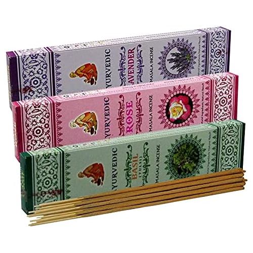  인센스스틱 TRUMIRI Ayurvedic Incense Sticks Variety Pack #3 And Incense Stick Holder Bundle With 6 Natural Fragrances