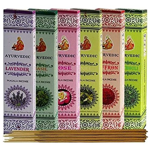  인센스스틱 TRUMIRI Ayurvedic Incense Sticks Variety Pack #3 And Incense Stick Holder Bundle With 6 Natural Fragrances