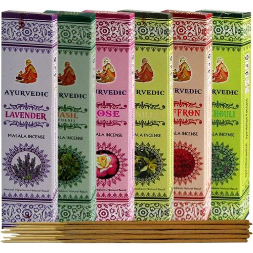  인센스스틱 TRUMIRI Ayurvedic Incense Sticks Variety Pack #3 And Incense Stick Holder Bundle With 6 Natural Fragrances