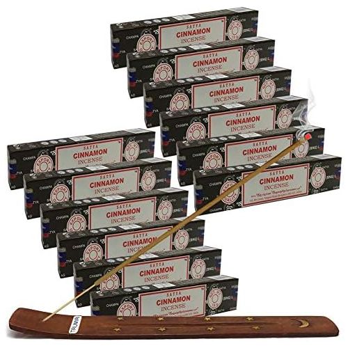  인센스스틱 TRUMIRI Incense Stick Holder Bundle with Satya Cinnamon 15g Incense Sticks - Pack of 12 (Approx 180 Sticks)