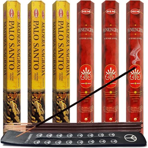  인센스스틱 Palo Santo & Frankincense Incense Sticks & Holder Bundle Variety Pack From Hem Trumiri Insense Inscents Insencents Insence