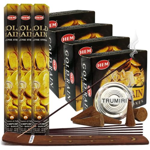  인센스스틱 TRUMIRI Gold Rain Incense sticks and cone incense holder variety pack bundle insence insense inscents insienso