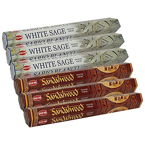  인센스스틱 White Sage & Sandalwood Incense Sticks & Holder Bundle Variety Pack From Hem Trumiri Insense Inscents Insencents Insence