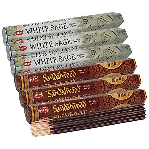  인센스스틱 White Sage & Sandalwood Incense Sticks & Holder Bundle Variety Pack From Hem Trumiri Insense Inscents Insencents Insence