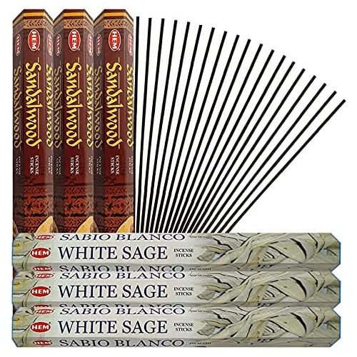  인센스스틱 White Sage & Sandalwood Incense Sticks & Holder Bundle Variety Pack From Hem Trumiri Insense Inscents Insencents Insence