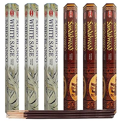  인센스스틱 White Sage & Sandalwood Incense Sticks & Holder Bundle Variety Pack From Hem Trumiri Insense Inscents Insencents Insence