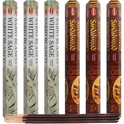  인센스스틱 White Sage & Sandalwood Incense Sticks & Holder Bundle Variety Pack From Hem Trumiri Insense Inscents Insencents Insence