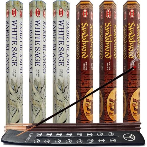  인센스스틱 White Sage & Sandalwood Incense Sticks & Holder Bundle Variety Pack From Hem Trumiri Insense Inscents Insencents Insence