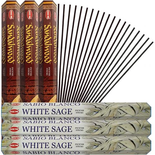  인센스스틱 White Sage & Sandalwood Incense Sticks & Holder Bundle Variety Pack From Hem Trumiri Insense Inscents Insencents Insence