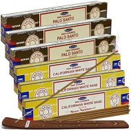 인센스스틱 Palo Santo White Sage Incense Sticks & Holder Bundle Variety Pack From House Of Nag Champa Incense Sticks And Trumiri