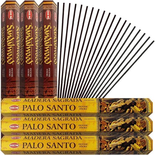  인센스스틱 Palo Santo & Sandalwood Incense Sticks & Holder Bundle Variety Pack From Hem Trumiri Insense Inscents Insencents Insence