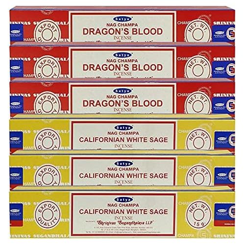  인센스스틱 Dragons Blood White Sage Incense Sticks & Holder Bundle Variety Pack From House Of Nag Champa Incense Sticks And Trumiri