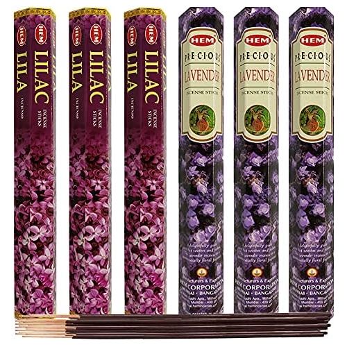  인센스스틱 Lilac & Lavender Incense Sticks & Holder Bundle Variety Pack From Hem Trumiri Insense Inscents Insencents Insence