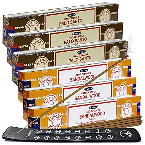  인센스스틱 Palo Santo Sandalwood Incense Sticks & Holder Bundle Variety Pack From House Of Nag Champa Incense Sticks And Trumiri