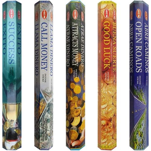  인센스스틱 TRUMIRI Hem Incense Sticks Variety Pack #5 And Incense Stick Holder Bundle With 5 Money And Success Themed Fragrances