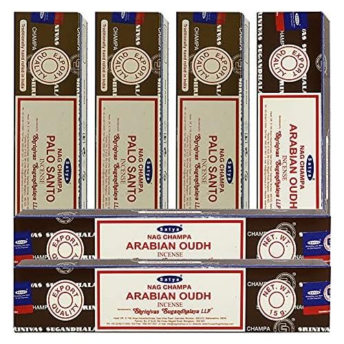  인센스스틱 Palo Santo Arabian Oudh Incense Sticks & Holder Bundle Variety Pack From House Of Nag Champa Incense Sticks And Trumiri