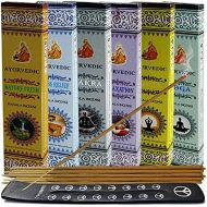 인센스스틱 TRUMIRI Ayurvedic Incense Sticks Variety Pack #1 And Incense Stick Holder Bundle With 6 Stress Relief Fragrances