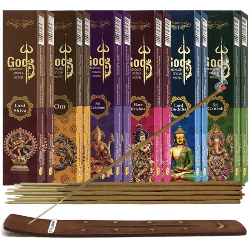  인센스스틱 TRUMIRI God Series Incense Sticks Variety Pack And Incense Stick Holder Bundle 6 Fragrances