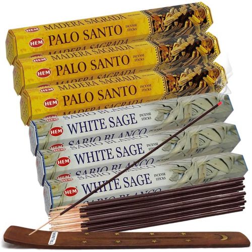  인센스스틱 TRUMIRI White Sage Incense Sticks And Palo Santo Incense Sticks With Incense Holder Bundle For Smudging And Home Fragrance