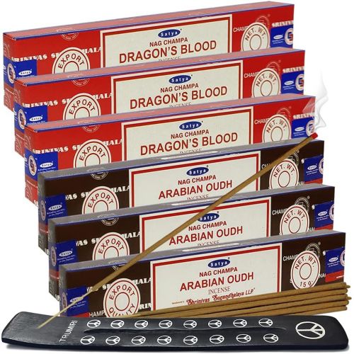  인센스스틱 Dragons Blood Arabian Oudh Incense Sticks & Holder Bundle Variety Pack From House Of Nag Champa Incense Sticks And Trumiri