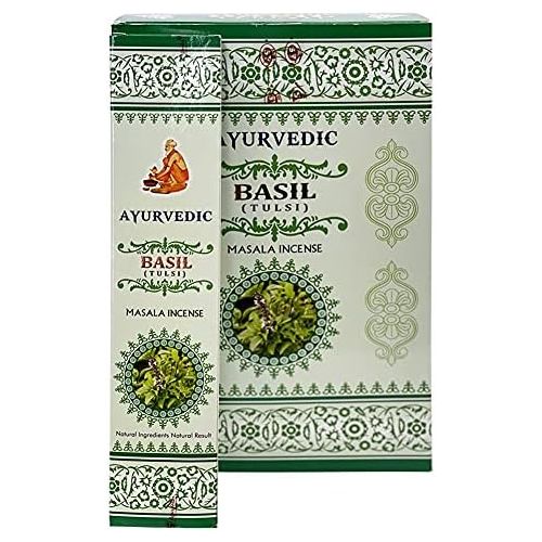  인센스스틱 TRUMIRI Basil Incense Sticks And Holder Bundle Ayurvedic Hand Made Insence Insense