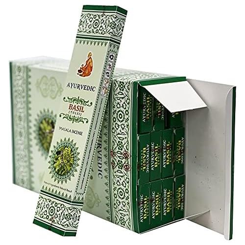  인센스스틱 TRUMIRI Basil Incense Sticks And Holder Bundle Ayurvedic Hand Made Insence Insense