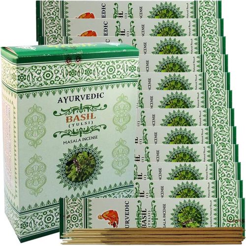  인센스스틱 TRUMIRI Basil Incense Sticks And Holder Bundle Ayurvedic Hand Made Insence Insense