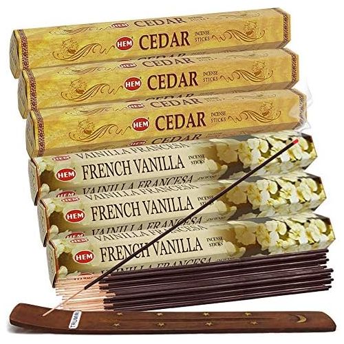  인센스스틱 TRUMIRI French Vanilla Incense Sticks And Cedar Incense Sticks With Incense Holder Bundle For Home Fragrance And Spiritual Decor