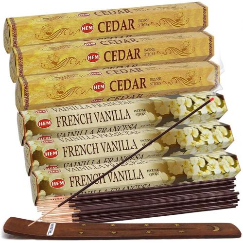  인센스스틱 TRUMIRI French Vanilla Incense Sticks And Cedar Incense Sticks With Incense Holder Bundle For Home Fragrance And Spiritual Decor